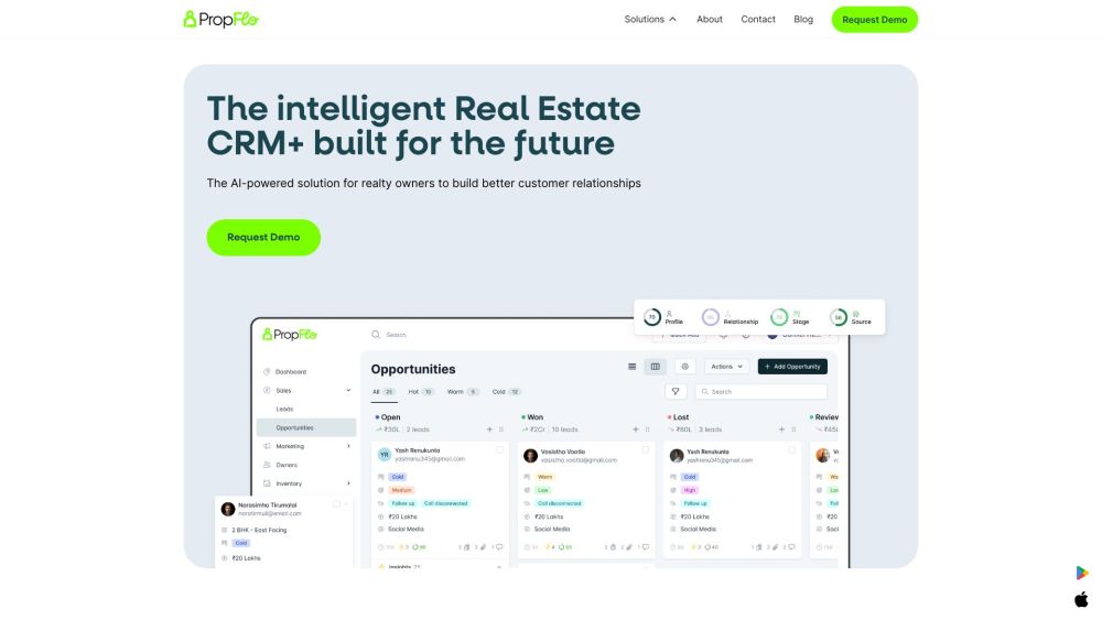 AI Real Estate CRM Website screenshot