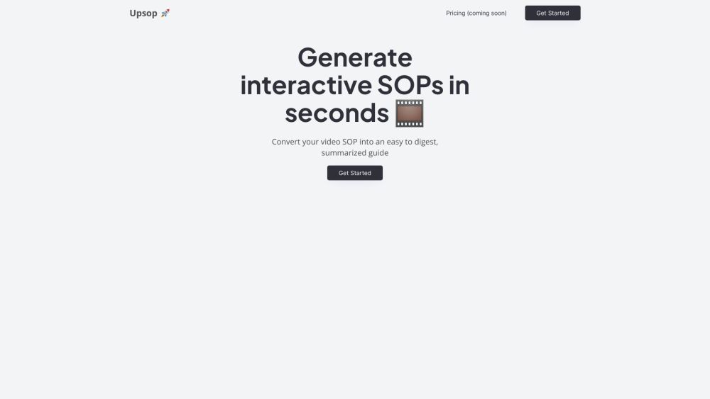 Upsop.ai Website screenshot