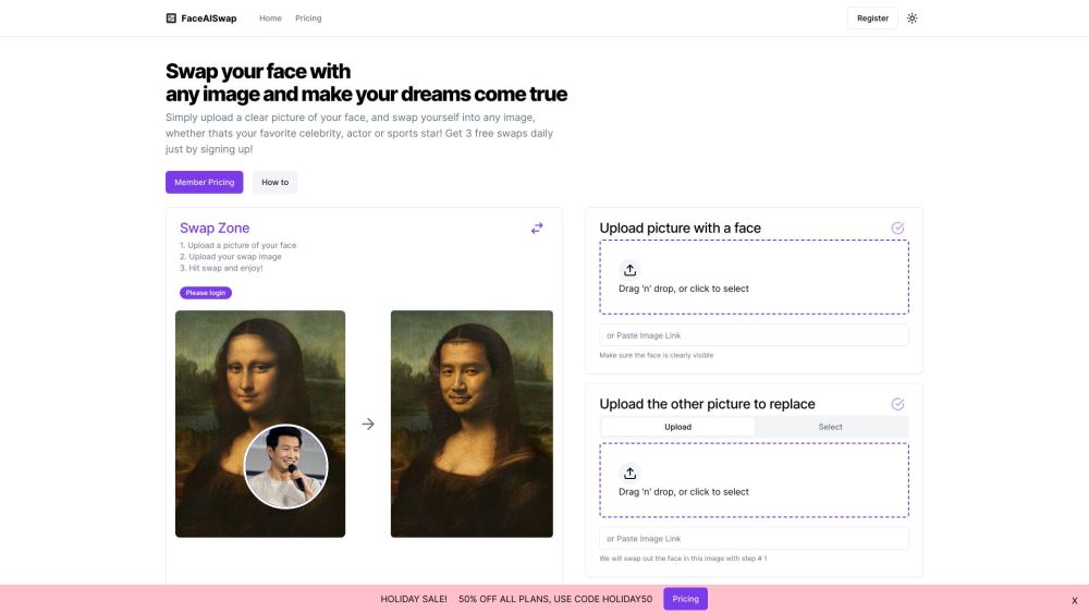 FaceAiSwap Website screenshot