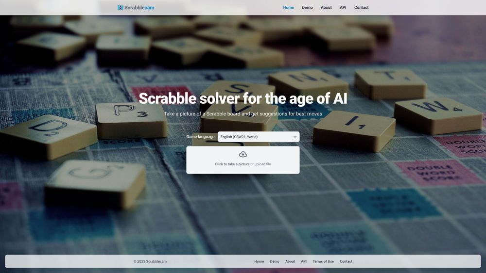 Scrabblecam Website screenshot