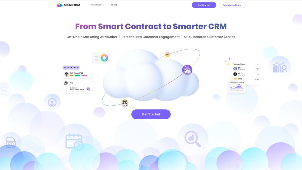 MetaCRM Website screenshot