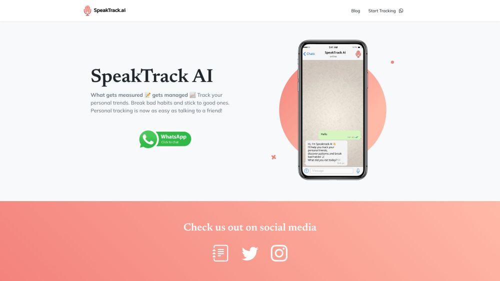 SpeakTrackAI Website screenshot