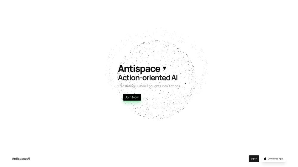 Antispace Website screenshot