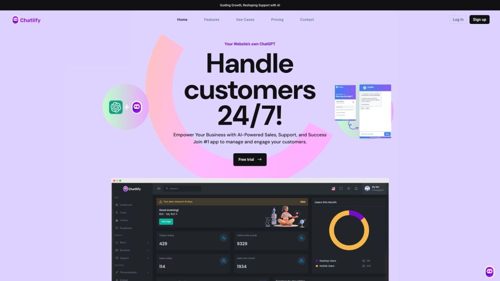 Chatlify Website screenshot