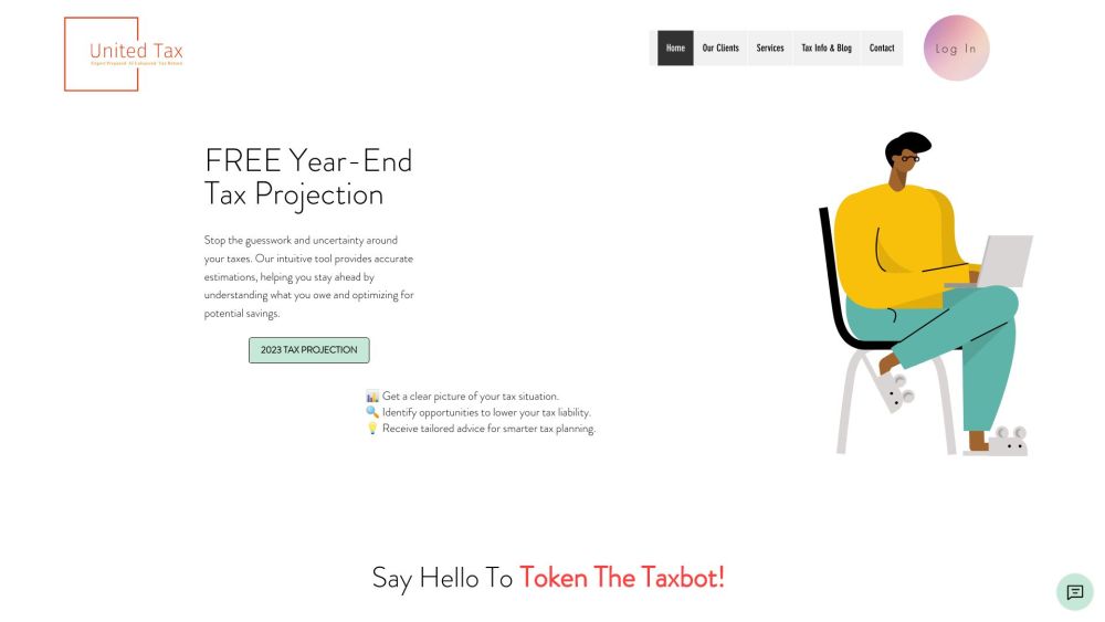 United Tax Website screenshot