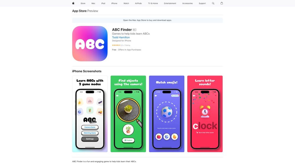 ABC Finder Website screenshot