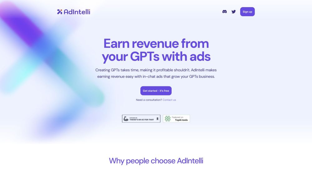 AdIntelli Website screenshot