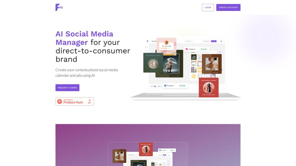 Friz - Co-pilot for Social Media Management Website screenshot