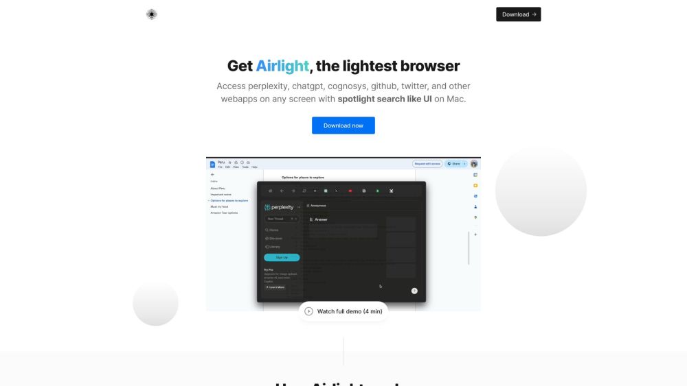 Airlight Website screenshot