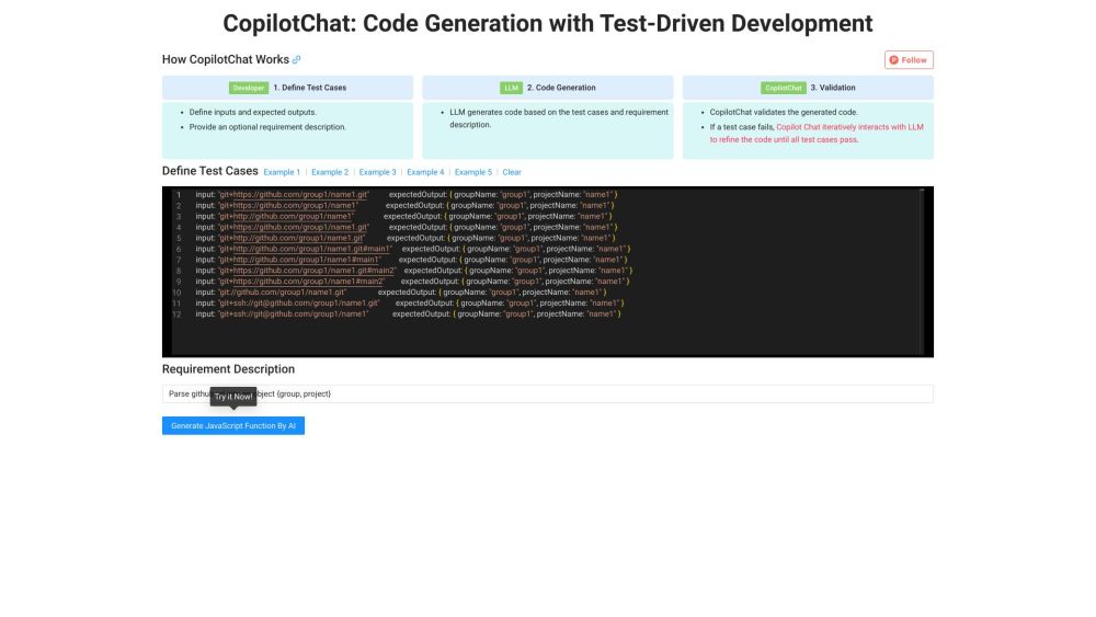 CopilotChat Website screenshot