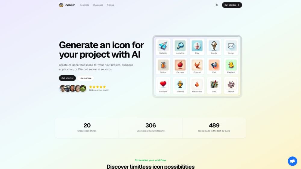 AI Icon Generator Website screenshot