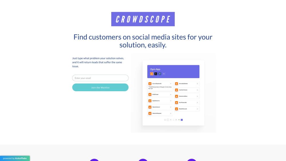 Crowdscope Website screenshot