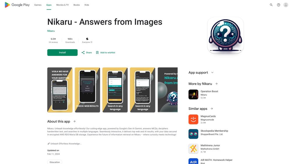 Get Answers from Images Website screenshot