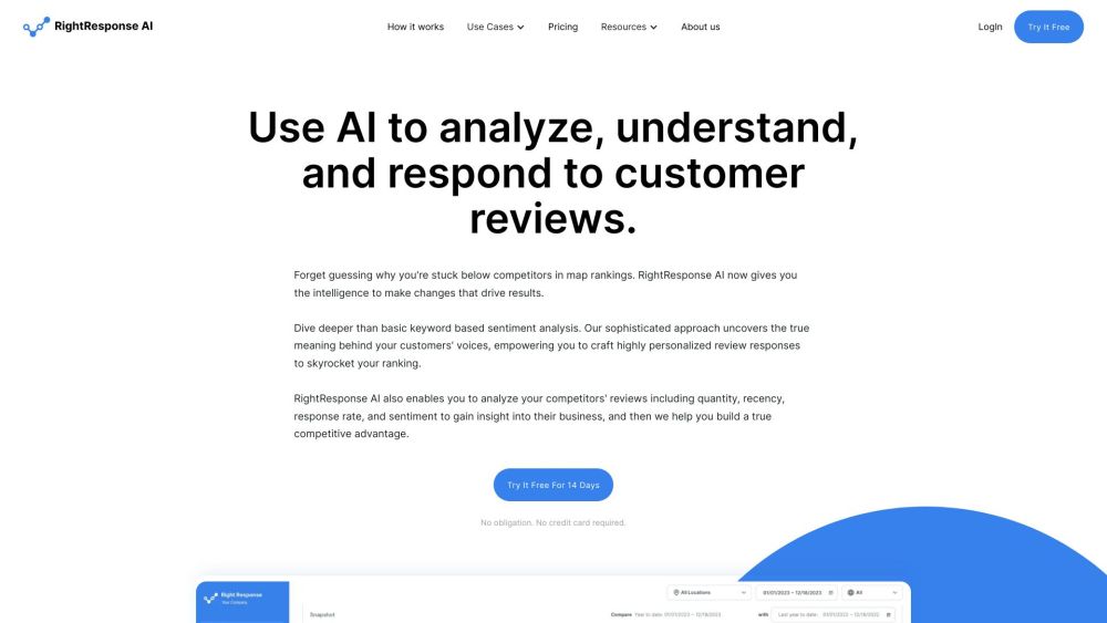 RightResponse AI Website screenshot