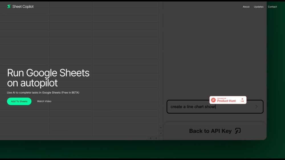 Sheet Copilot Website screenshot