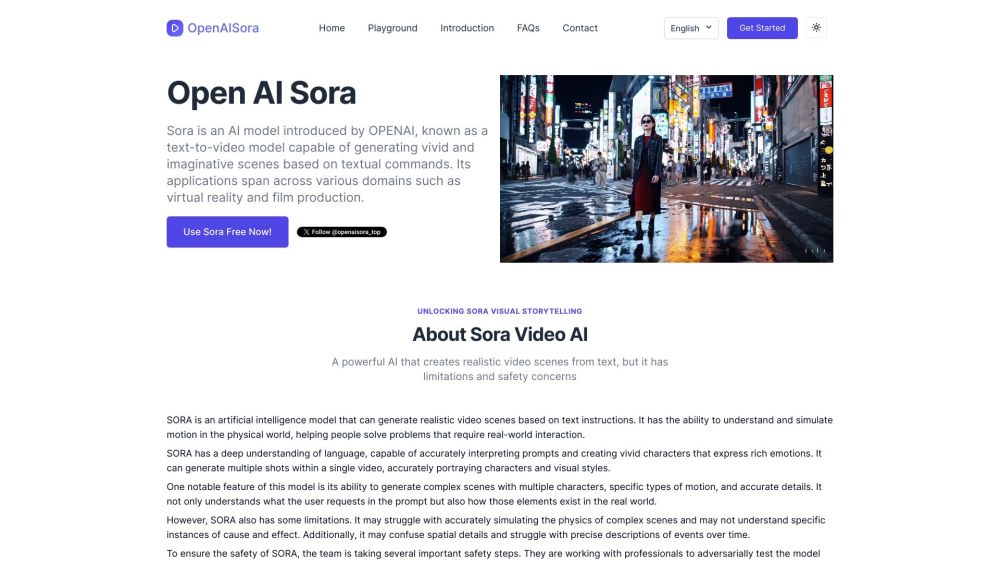 OpenAI Sora Website screenshot