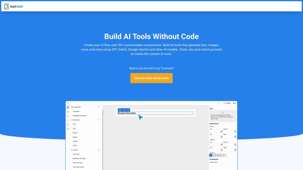 Toolmark AI Website screenshot