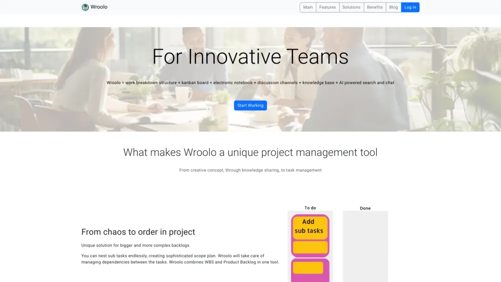 Wroolo Website screenshot