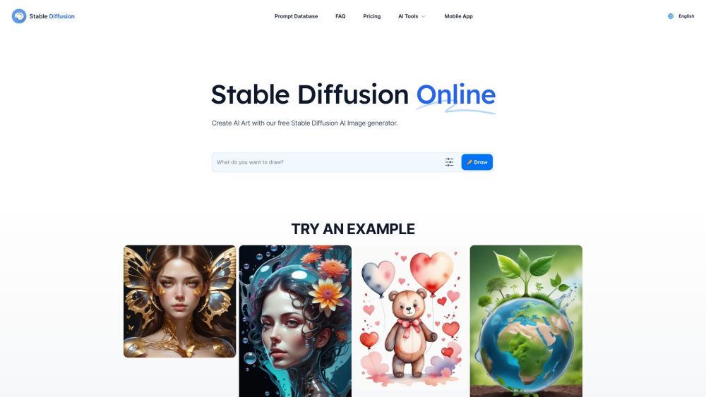 Stable Diffusion Online Website screenshot