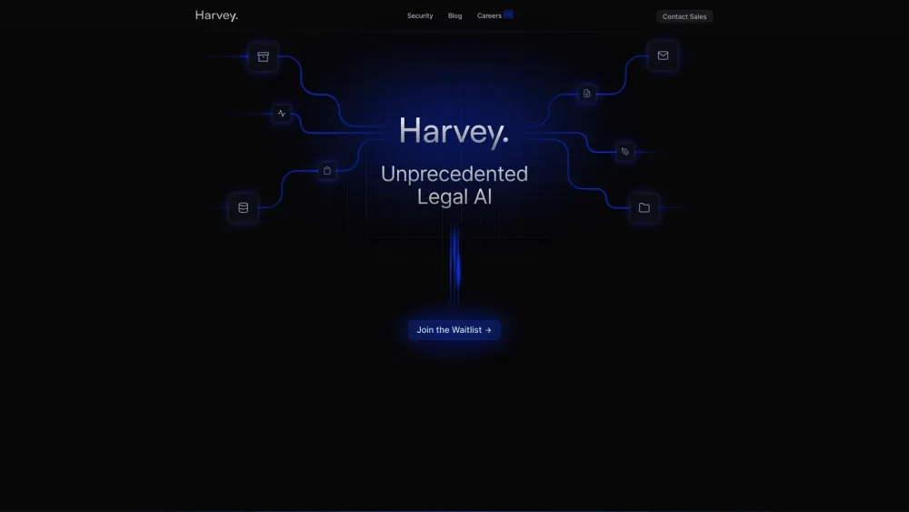 Harvey | Generative AI for Elite Law Firms Website screenshot