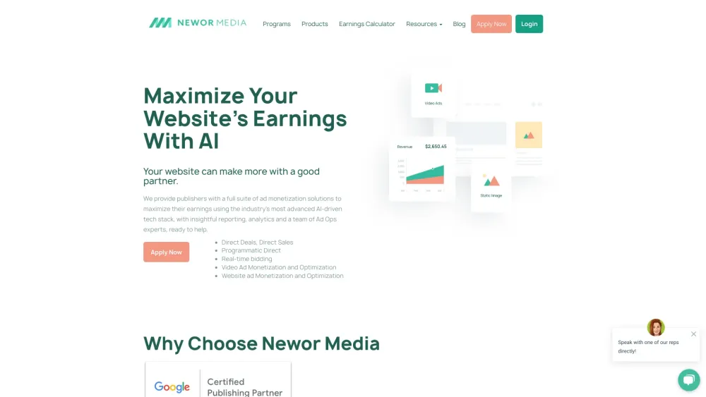 Newor Media - Professional Ad Management Website screenshot