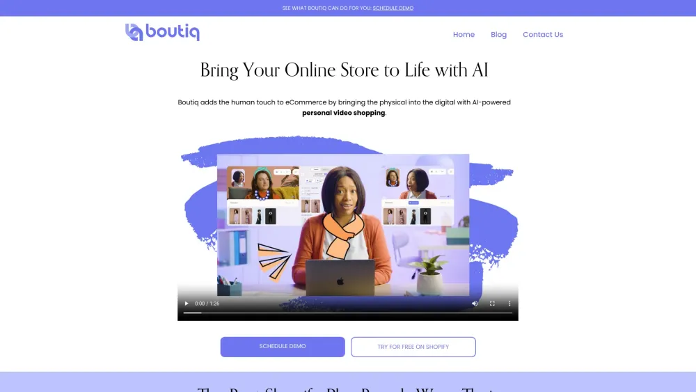 Boutiq Website screenshot