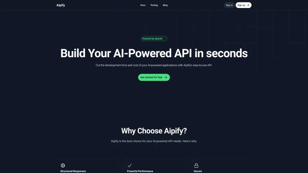 Aipify Website screenshot