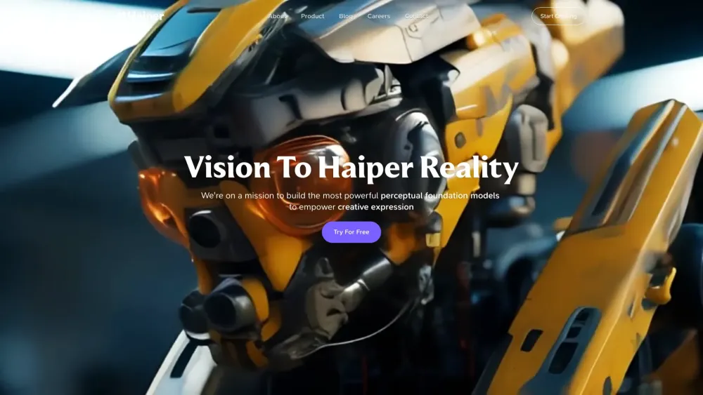 Haiper AI Website screenshot