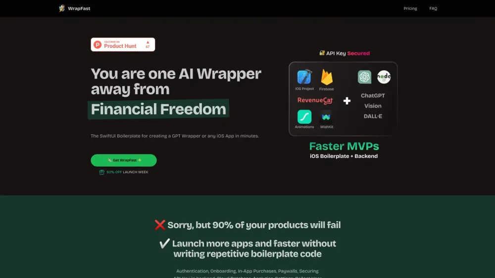 WrapFast Website screenshot