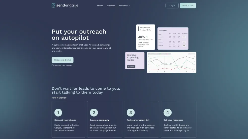 SendEngage Website screenshot