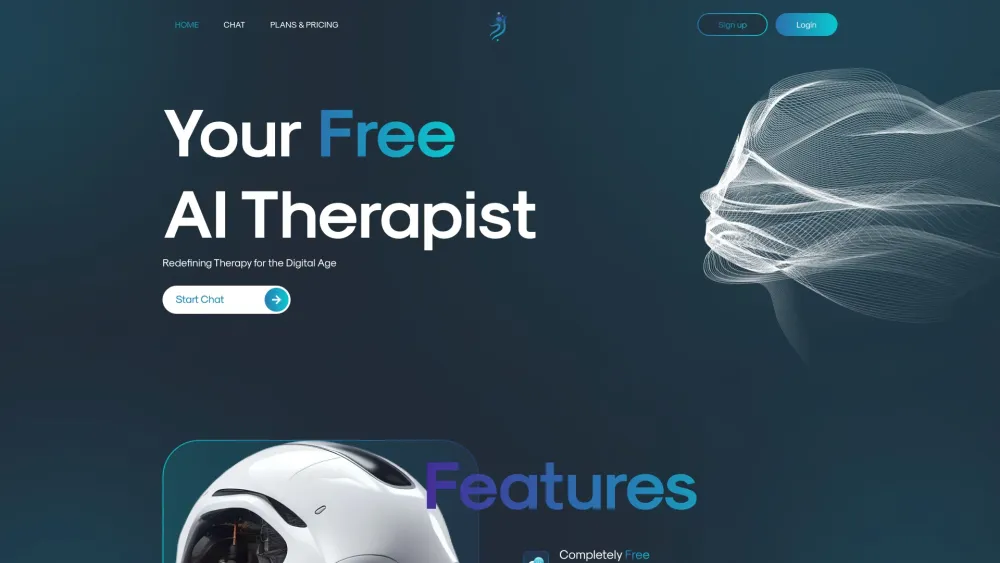 AI Therapist Website screenshot