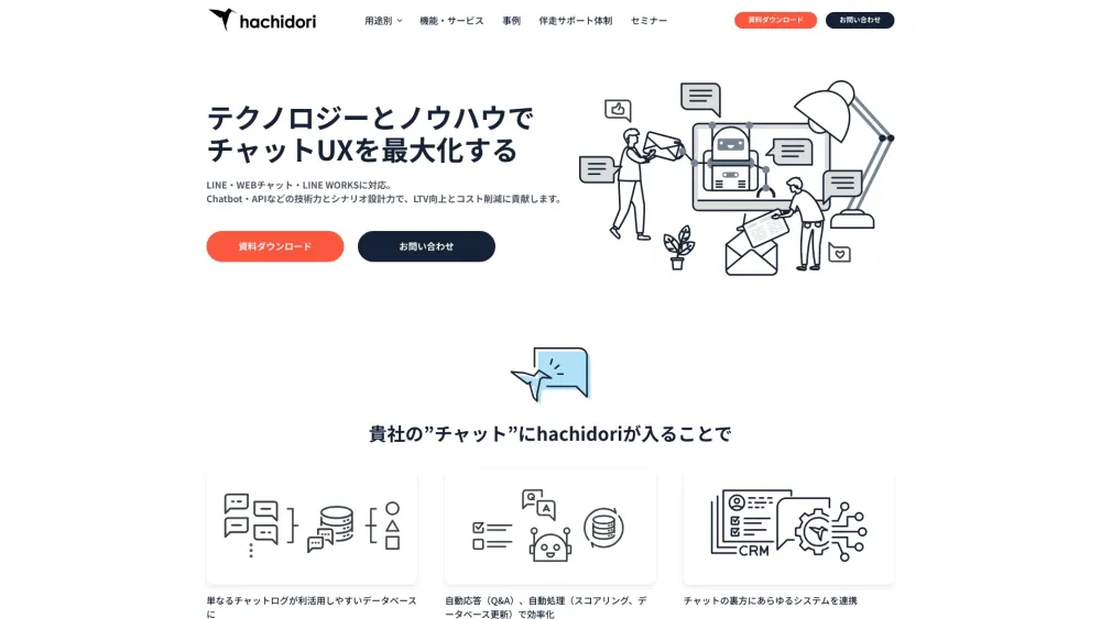 Hachidori Website screenshot