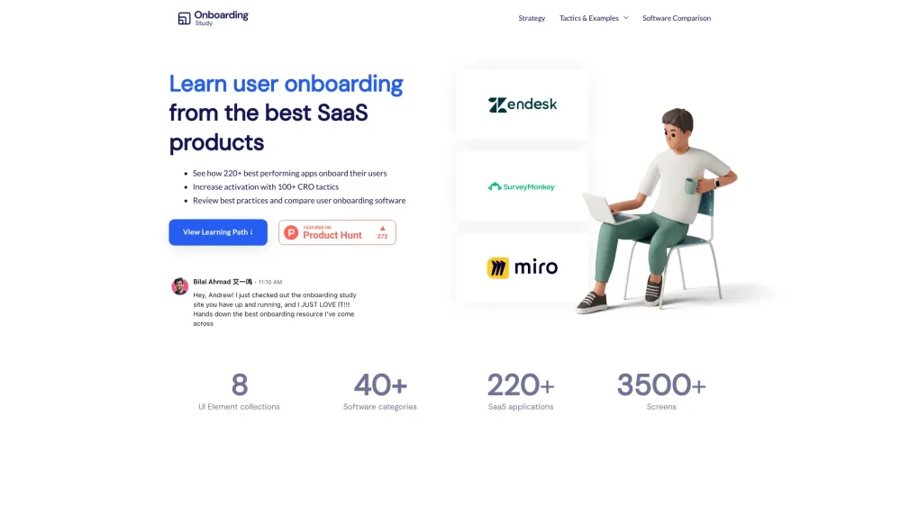 Onboarding Study Website screenshot