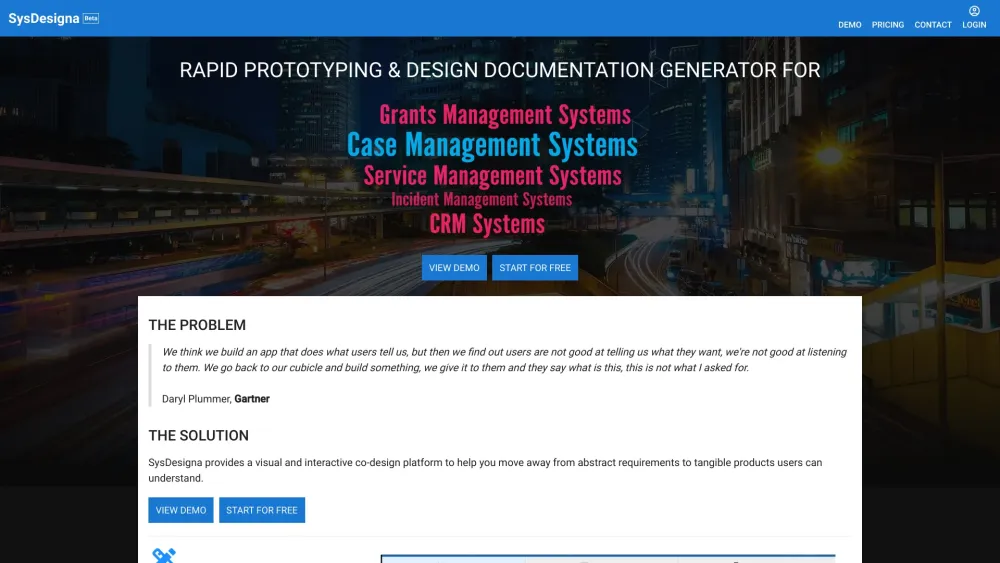 SysDesigna Website screenshot