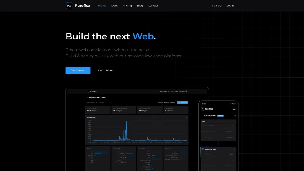 Pureflex Website screenshot