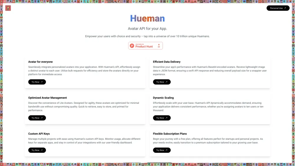 Hueman Website screenshot