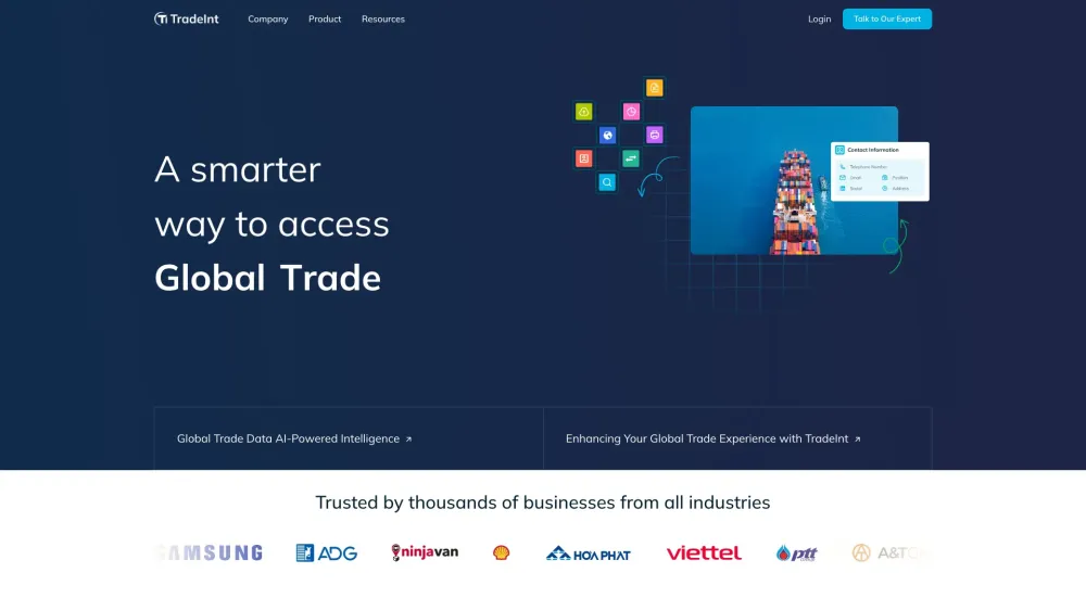 TradeInt Website screenshot