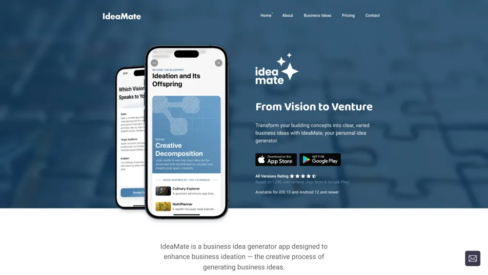 IdeaMate Website screenshot