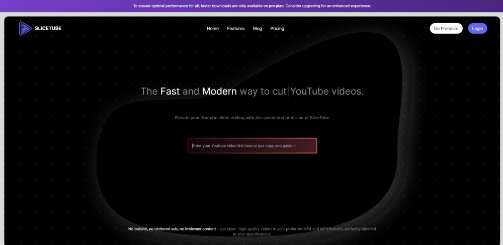 SliceTube Website screenshot