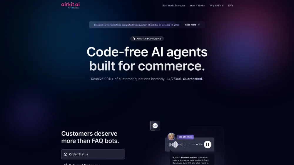 Airkit.ai eCommerce Website screenshot