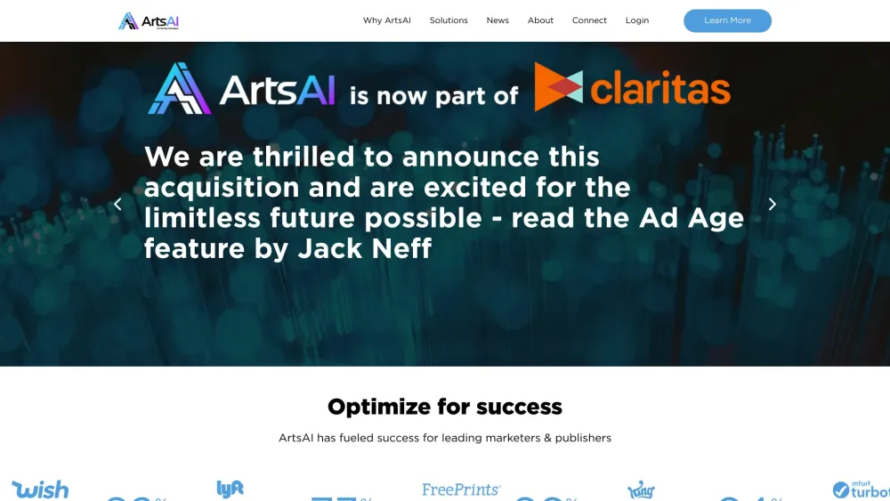 ArtsAI Website screenshot