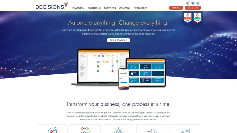 Decisions Website screenshot