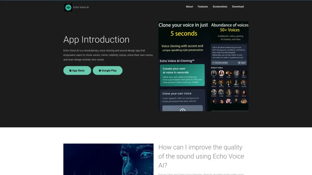 Echo Voice AI Website screenshot