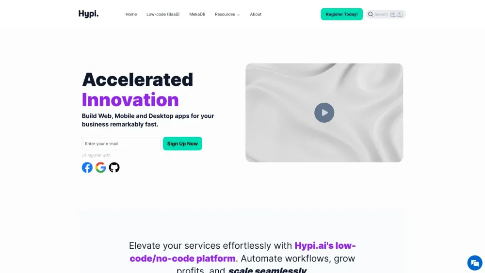 Hypi Website screenshot