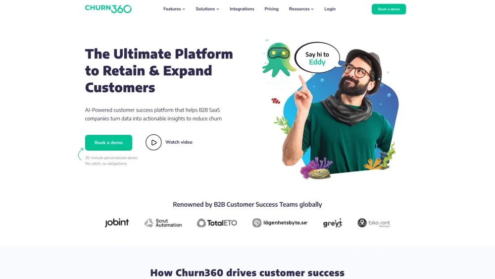 Churn360 Website screenshot