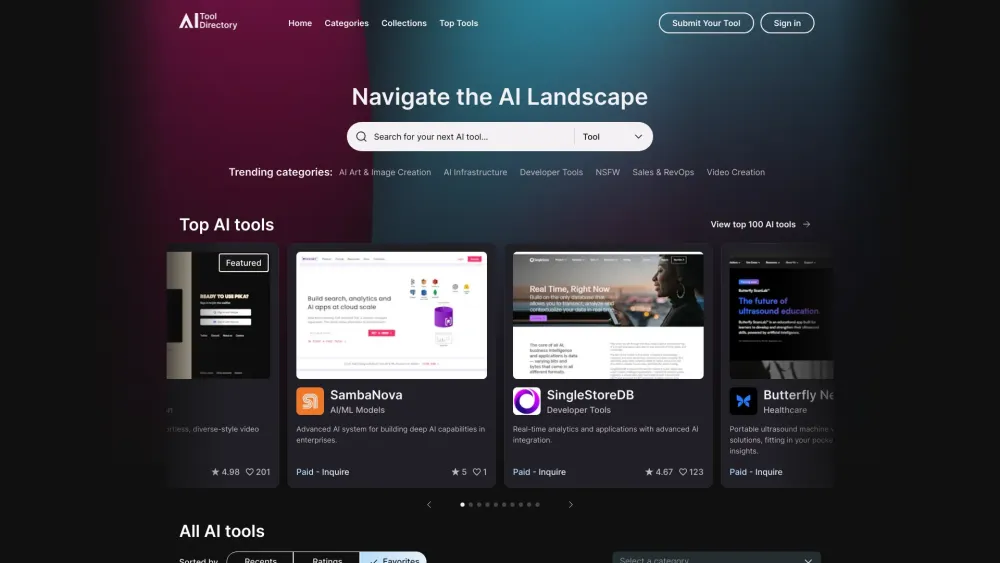 AI Tool Directory Website screenshot