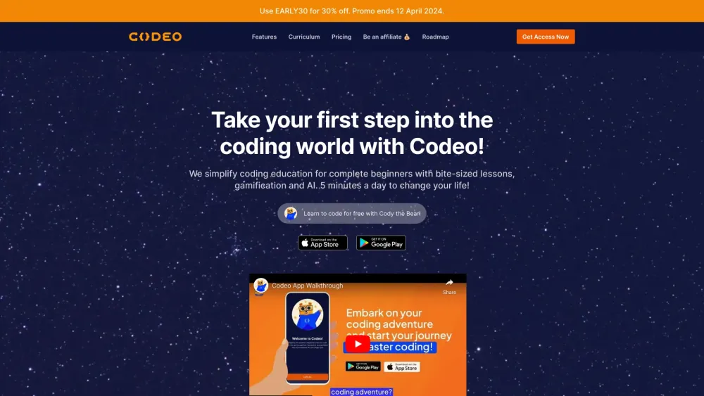 Codeo Website screenshot