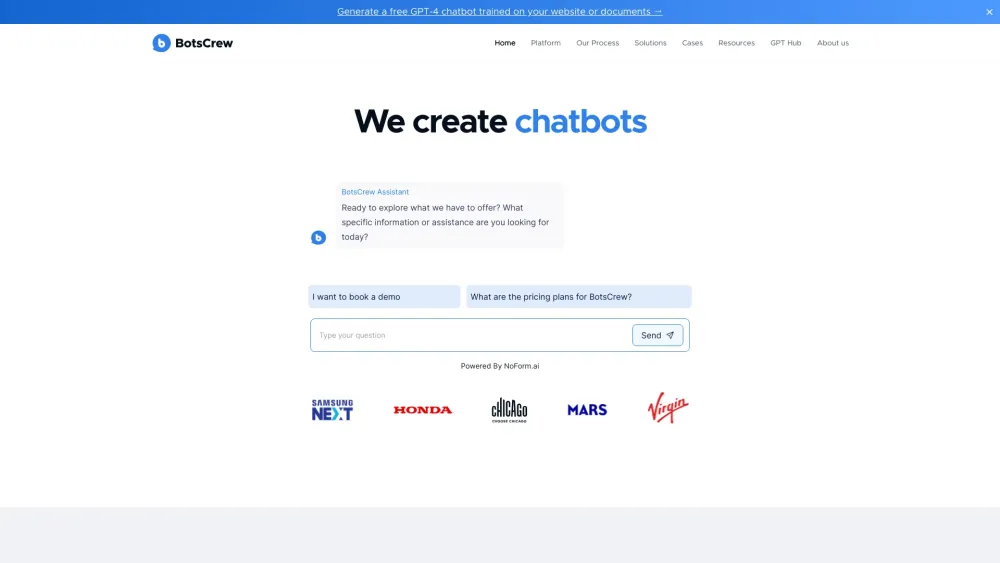 BotsCrew Website screenshot