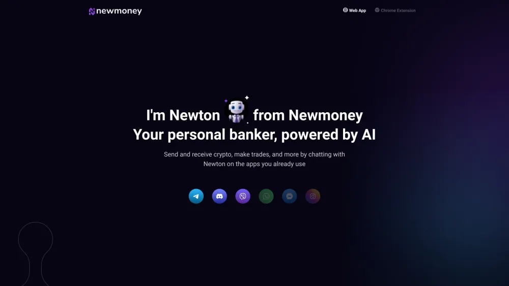 NewMoney's Newton Website screenshot