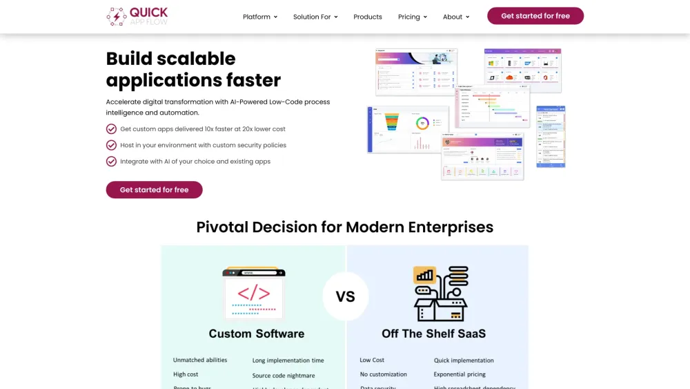 QuickAppFlow Website screenshot